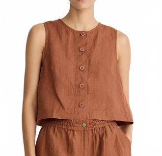 Apiece Apart Godet Crew Neck Tank Top In Harissa