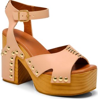 Free People Cecily Ankle Strap Platform Sandal in Vachetta at Nordstrom, Size 9.5