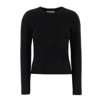 Michael Kors Geborstelde alpacawolmix trui - Dames - Truien - Zwart - Maat: S Wol
