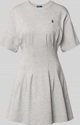 Polo Ralph Lauren Leicht ausgestelltes Sweatkleid aus reiner Baumwolle in Hellgrau Melange, Gr&ouml;&szlig;e XL
