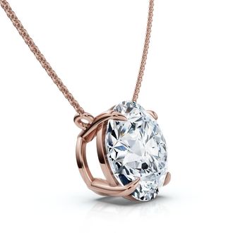 Pompeii3 4Ct Floating Diamond Solitaire Pendant 14k Gold 18 Womens Necklace Lab Grown