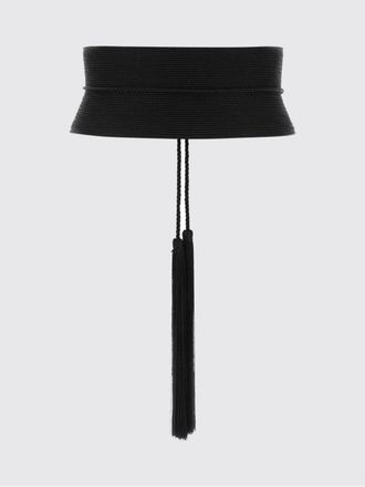Alaia Wide Bustier Belt in Viscose and Leather with Tassel Tie-Closure