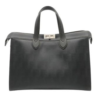 Fendi Pre-owned Peekaboo ISee U Leren Tote Bag - Dames - Vintage Shopper - Zwart - ONE Size - Leer - Vintage
