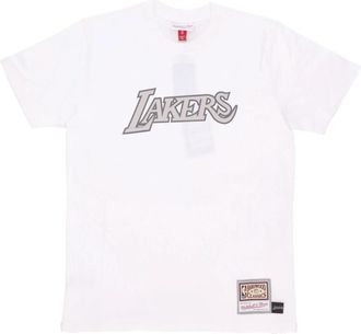 Mitchell & Ness NBA Lakers Tee Off White - Heren - T-shirts - Wit - XL - Katoen - Tops