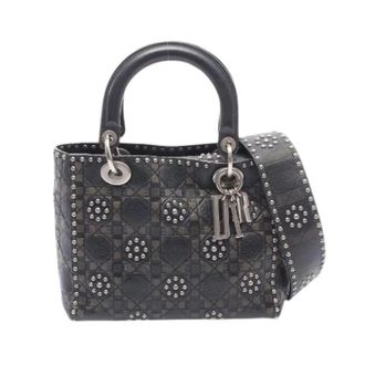 Dior Pre-owned Lady Dior Leder 2way Handtas - Dames - Pre-owned - Zwart - Maat: ONE Size Leer