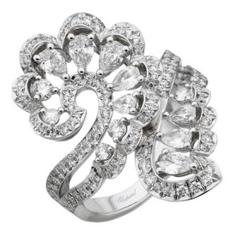 Chopard Precious Lace Vague White Gold Diamond Ring, Size 55