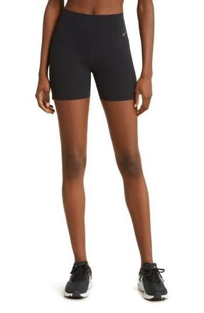Nike Zenvy Gentle-Support High-Waisted 5-Inch Biker Shorts in 010 Black/Black at Nordstrom Rack, Size Xx-Large