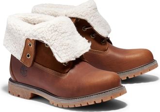 Timberland Winterboots TIMBERLAND TIMBERLAND AUTHENTICMID WARM LINED WATERPROOF BOOT, Damen, Gr. 36, schwarz braun, Leder, Schuhe Winterboots, Snowboots, Winters