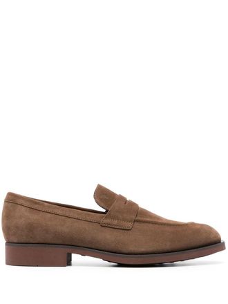 Tod's penny slot suede loafers - men - Calf Suede/Rubber/Calf Leather - 7 - Brown