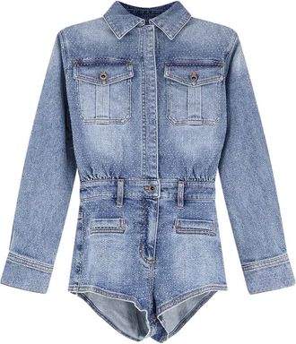 Self Portrait Zelfportret denim playsuit