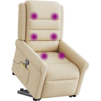 vidaXL Vidaxl - Silla De Masaje Reclinable De Pie De Tela Color Crema