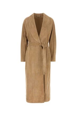 Fendi Womens Camel Suede Coat - Tan Leather - Size EU 36 (Womens)