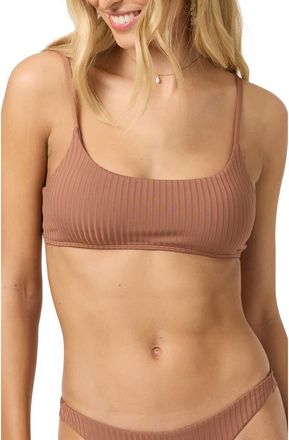 O'Neill Shorebreak Rib Surfside Bikini Top in Carob Brown at Nordstrom, Size Xx-Large