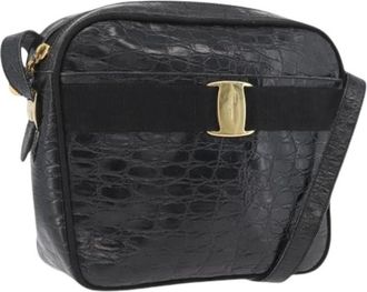 Ferragamo Pre-owned Schoudertas - Dames - Vintage Schoudertas - Zwart - ONE Size - Leer - Vintage