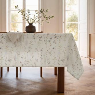 Mint Mantel estampado, planchado f&aacute;cil, natural 155x200 cm