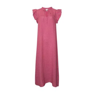 Tiffany & Co. Frill Lange Jurk Betty Pink - Dames - Casual kleedjes - Rood - M/L - Kleedjes