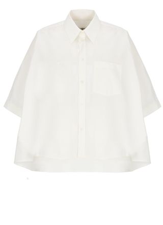 Maison Margiela White Cotton Wide-Sleeve Shirt