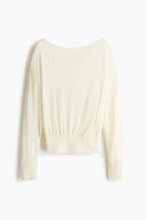 H&M Fine-knit One-shoulder Top in Cream at Nordstrom, Size X-Small