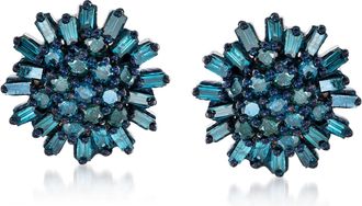 Ross-Simons Blue Diamond Earrings in Sterling Silver