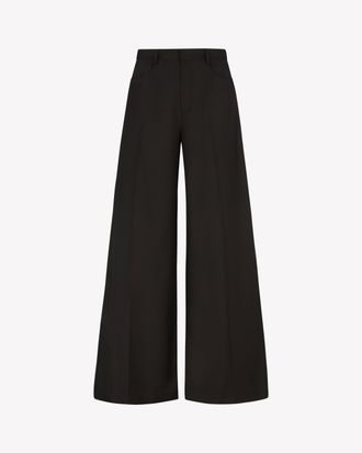 Serena Bute Wide Leg Jean - Chocolate Brown Wool