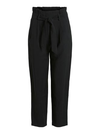 Vila cropped hoge taille rechte fit broek VIKAYA zwart