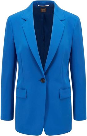 HUGO BOSS Womens Jocalua8 Solid Patterned Blazer in.Open Blue - Size 6 UK