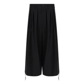Yohji Yamamoto Heren, Broeken, Zwart, Maat: L Leer