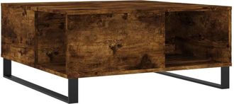 vidaXL Coffee Table Smoked Oak 80x80x36.5 cm Engineered Wood Vidaxl