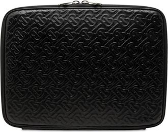 Burberry Pre-owned Burberry TB Monogram Embossed Calfskin Laptop Case Unisex Z37JNU0QX6Y7G7OX