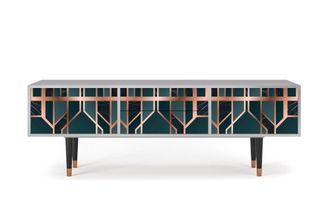 StoryZ Mueble de TV azul-verde 2 cajones y 2 puertas L 170 cm