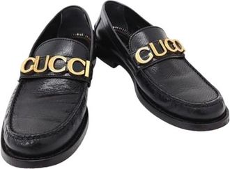 Gucci Black Leather Gucci Loafers Size 38