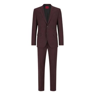 HUGO BOSS Heren, Pakken, Paars, Maat: 3XL Wol