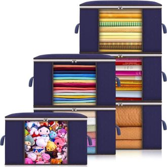 OEM Bolsa De Almacenamiento Para Edred&oacute;n (azul), Bolsa De Almacenamiento De Tela No Tejida Para Debajo De La Cama Con Asa Reforzada Para Ropa De Cama, Man