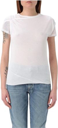 Pinko Pinko, Tops, Dames, Wit, L, Gedrapeerd Halslijn Jersey Top