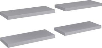 vidaXL Vidaxl - Estantes flotantes de pared 4 uds mdf gris 60x23,5x3,8 cm