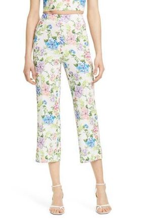 Alice & Olivia Lorinda Floral Crop Trousers in Gardenia at Nordstrom Rack, Size 8