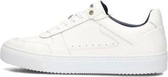 Clay Schoenen, Heren, Wit, 41 EU, Leer, Witte Leren Lage Sneakers