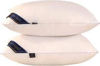 OEM Oreiller Plumes - 48 X 74 X 10 Cm - Rembourrage Plumes De Canard - Soutien Cervical - Isothermique - 1 Pi&egrave;ce