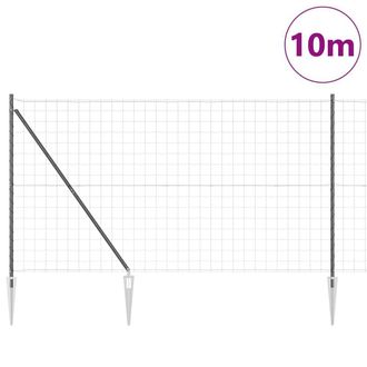 Berkfield Home Modern Euro Fence with 7 Spike Posts 1.6x10 m Galvanised Steel Grey
