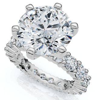 Pompeii3 Certified 5 1/2Ct Diamond Eternity Engagement Ring 14k White Gold Lab Grown