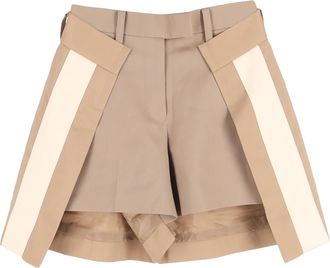 sacai Paneled Shorts in Beige Polyester
