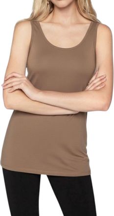 Frank Lyman Design Knit Sleeveless Top In Mocha