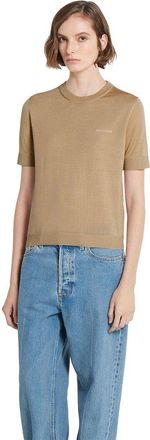 Gucci Womens Beige Cashmere Blend Sweater - Tan - Size Medium