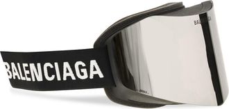 Balenciaga Mens Mirrored Ski Mask Sunglasses Mirror Silver Polyamide
