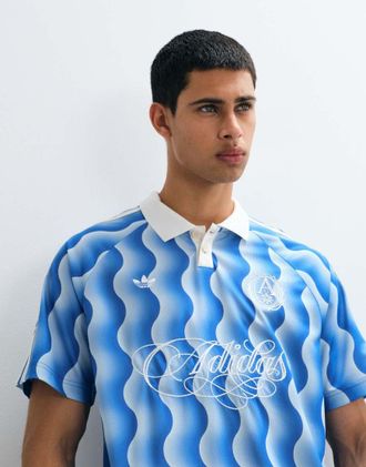 adidas Originals Summer - Maglia estiva blu con logo
