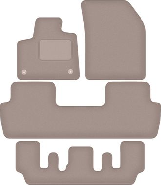 OEM Alfombrillas De Terciopelo Para Coche: Peugeot 5008 Ii Gt Line 7 Plazas (2017-2020) Beige