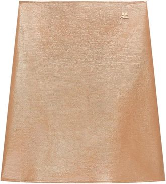 Courr&egrave;ges Midi Rok - Dames - Rokken - Beige - Maat: XS Katoen