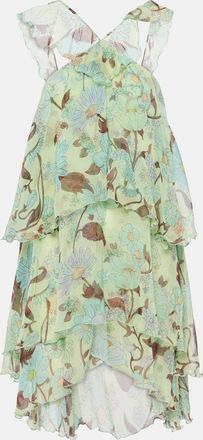 Stella McCartney Tiered printed silk minidress