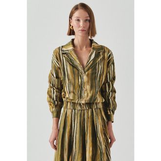 Exquise Melina Striped Jacket in Green at Nordstrom, Size X-Large