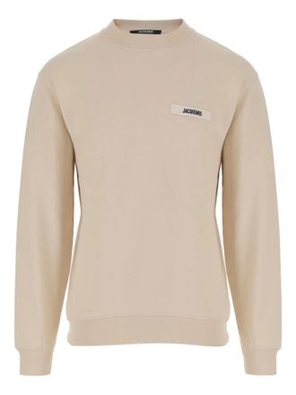 Jacquemus The Gros Grain Crewneck Sweatshirt With Logo Plaque